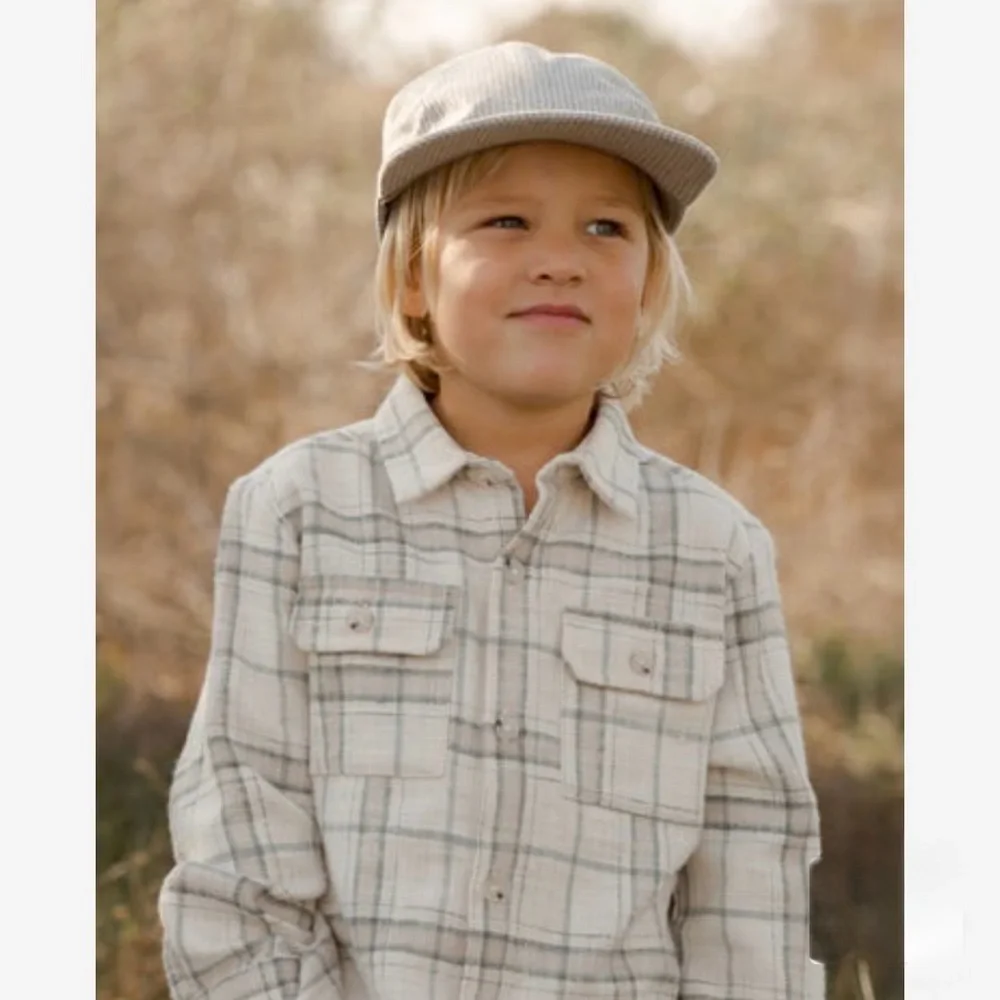 Rylee + Cru rustic plaid boys collared long sleeve button up size 4/5 EUC